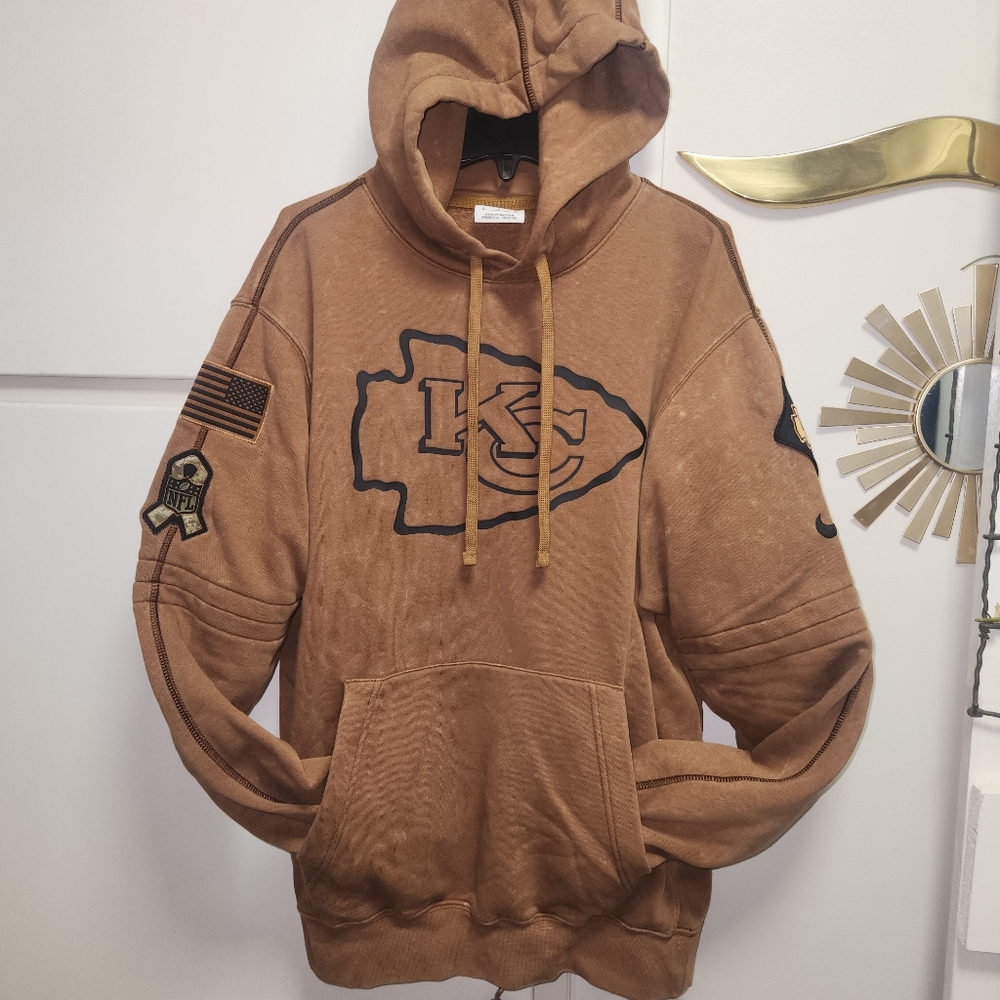 Nike NFL Kansas City Chiefs Salute To Service 2023 Brown Hooded Sweatshirt Sz.S